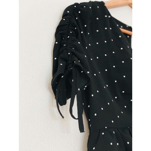ASOS WOMENS DRESS POLKA DOTS BLACK BLD SZ 8 - Picture 3 of 4